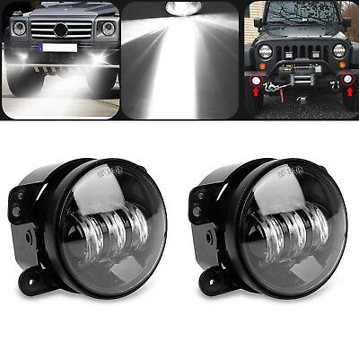 4inch LED Fog Lights Halo Angel Eye Driving Lamps for Jeep Wrangler 1997-2017 JK