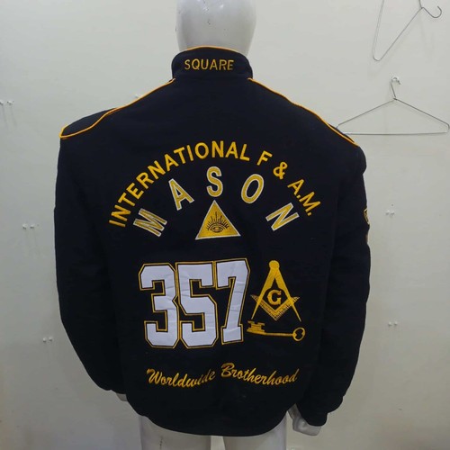 Giacche Varsity INTERNATIONAL MASTER MASON Giacche Massonico Letterman Jacket M.M - Foto 2 di 6