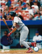 TOM PAGNOZZI   ST. LOUIS CARDINALS  ACTION SIGNED 8x10