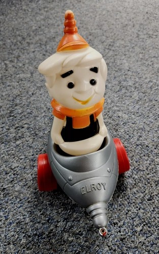 TRANSOGRAM ELROY JETSON'S BOBBING SPACE CAR PULL TOY, RARE - Picture 2 of 11