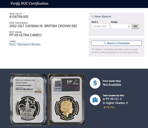Cayman Islands 2002 Silver $2 Proof Queen Elizabeth Bimetal Gold Gilt NGC PF69UC - Picture 3 of 3