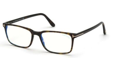 Tom Ford FT5735B 052 Shiny Dark Havana Rectangular Eyeglasses Frames 56-17-145