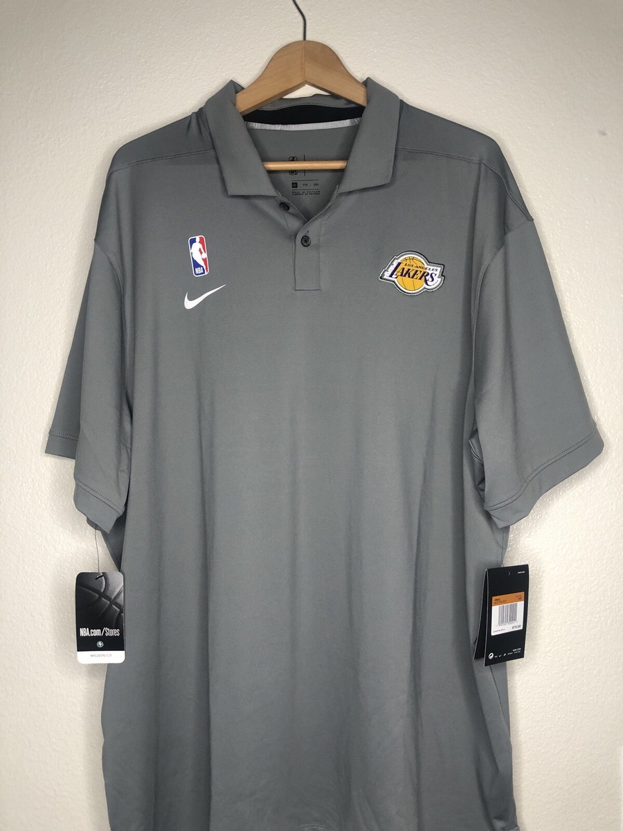 Lakers Nike Coaches Polo Short Sleeve Black Size XXL $75 AV1779