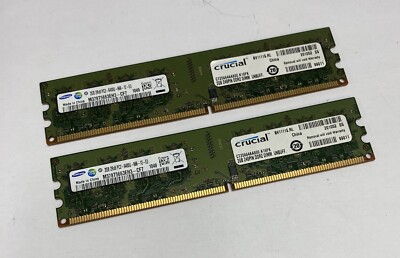 4GB (2 x 2GB) Samsung Crucial M378T5663EH3-CF7 AB PC2-6400U DDR2 Computer Arbeitsspeicher