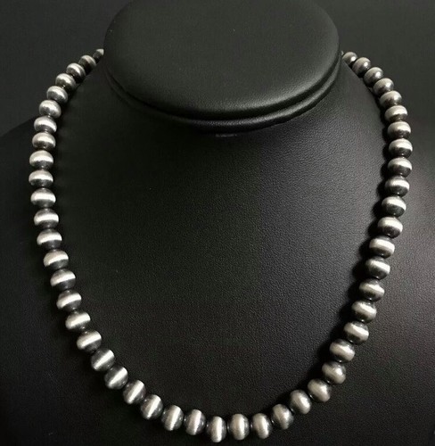 Sterling Silver 8 mm Bead Necklace - Picture 11 of 16