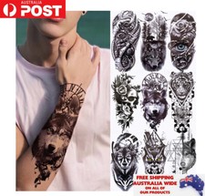Temporary Tattoo Adult Men Women Unisex Fake Wolf Skull Rose Animal Arm Leg Gift