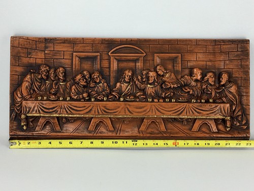 The Last Supper Christian Biblical Wall Hanging Art Decor - Resin, Plastic 23" - Picture 8 of 10
