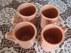 Vintage Fiestaware  Apricot Peach HLC Homer Laughlin USA Coffee Mugs Set of 4