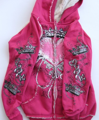 Used Knit Works Girl's Fleece Lined Body Zipper Front Hoodie Jacket Size XL - Picture 4 of 4