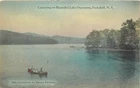 c1910 Peekskill New York Canoeing Lake Oscawana Eagle Postcard 25-4176