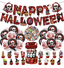 Halloween Birthday Party Decorations,Banner, Balloons,cake Topper Stickers