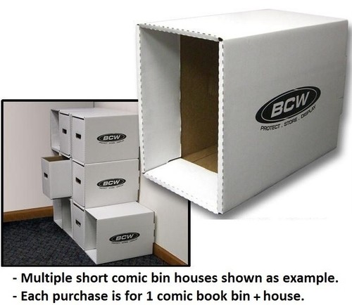 Cubo de cómics corto BCW + CASA DE CARTÓN con soporte interior CASA CORTA-CORTA - Imagen 4 de 12