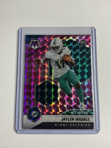 2021 Panini Mosaic Jaylen Waddle #248 Pink Camo Prizm Rookie RC Miami Dolphins