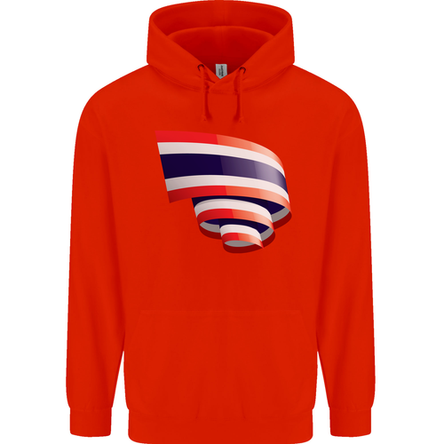 Curled Thailand Flag Thai Day Football Childrens Kids Hoodie - Picture 18 of 39