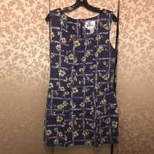 24 HOUR SALE! Lilly Pulitzer VTG White Label Blue Floral Tropical Dress Size 12