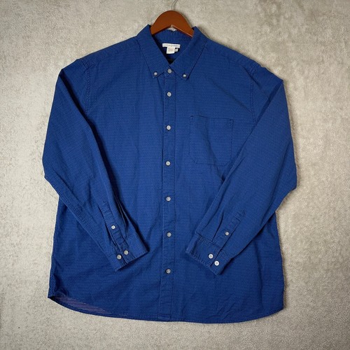 Carbon 2 Kobalt Herren Größe XL Knopfleiste Langarm blau gepunktetes Muster - Bild 2 von 8