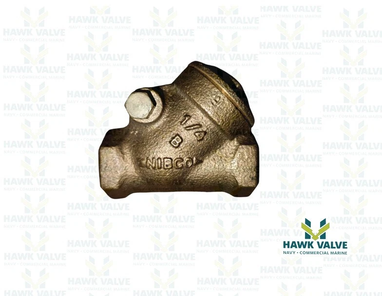 1/4" BRONZE CL 125  Y-PATTERN THREADED PTFE DISC CHECK VALVE NL74006 / T-413-Y - Image 2 of 4