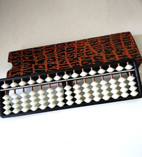 Abacus SOROBAN Calculator 15 Rods W/T Original Box Abacus Introductory Drill