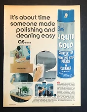 Vintage 1970s magazine print ad Scott's LIQUID GOLD polisher and cleaner