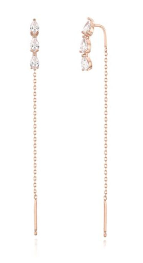 【STONEHENgE】Silver Material Rose Gold Drop Earrings SC1297 StoneHenge Silver Earrings SC1306 Silver 925 Rose Gold Cubic
