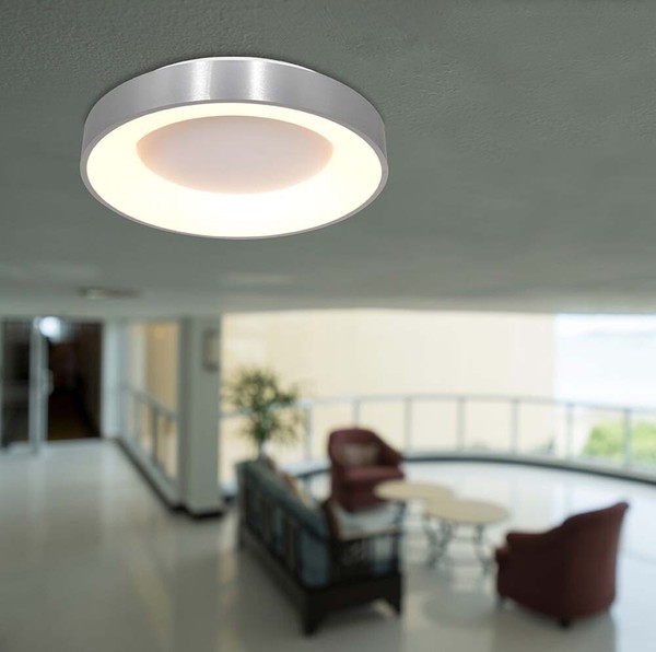 Deckenlampe Deckenleuchte Schlafzimmerlampe Flurleuchte Led Dimmbar Silber Weiß-image