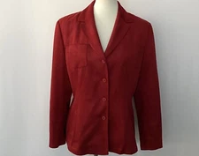 SALE!! Ingenuity Women's Blazer Jacket Red Lined Button Up Size 10