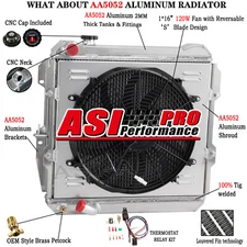 Universal 4-Row Aluminum Radiator+Shroud Fan Core Size 20 2/5'' x 17 4/5'' MT