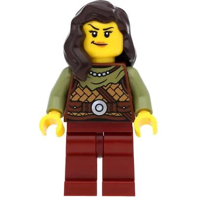 LEGO Wikinger Minifigur weiblicher Krieger mit braunen Haaren #41 - Bild 1 von 4