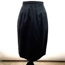 Talbots Vintage Skirt Women 8 Wool Charcoal Gray Knee Length Career Lined USA