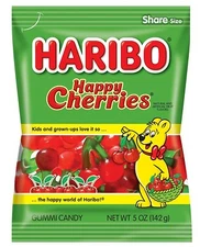 Haribo Gummi Candy, Happy Cherries, 5 Ounce [12-Bags]