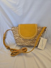Universal Thread Straw Crossbody Bag Mustard Color