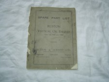 Ruston & Hornsby VB VBZ VBN vertical oil engine parts catalog list manual
