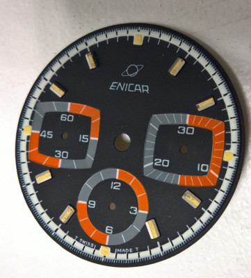 SELTENES VINTAGE ENICAR CHRONOGRAPH ZIFFERBLATT KAL. VALJOUX 72 ORIGINAL 100%