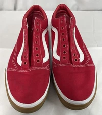 Vans Off The Wall Old Skool Skateboard Sneaker Shoe Size 10 Red White Tan 500714