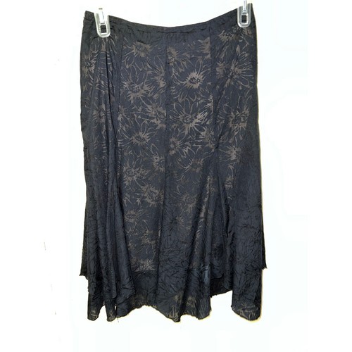 Witchy SKIRT Medium 8 Black Burnout Lace Fit & Flare A-Line Trapeze Hem Lined - Picture 6 of 9