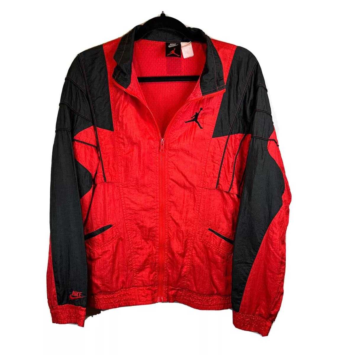 Vintage Nike Air Jordan Windbreaker Jacket V VI VII 90's OG Red Black Coat Track