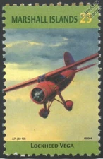 Amelia Earhart LOCKHEED VEGA Aircraft Stamp (Marshall Islands)