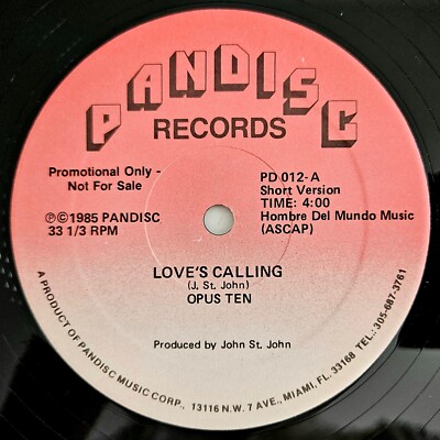 ELECTRO-FUNK - OPUS TEN - LOVE'S CALLING - PANDISC ORIGINAL PROMO - RAIN FORREST