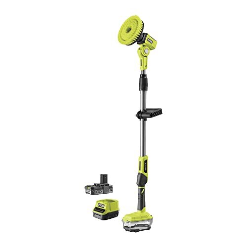 Ryobi R18TPS-120G Spazzola rotante telescopica a batteria 18V ONE+, Testa inclin