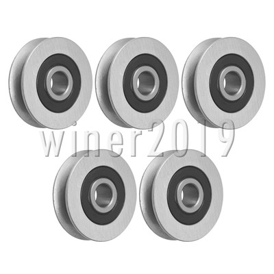 U Slotted Wheels Double Bearings Rigid Casters 2 Inch Dia 1128 LBS LoadPack of 5