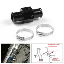 20mm Black Water Temp Temperature Joint Pipe Sensor Gauge Radiator Hose Adapter