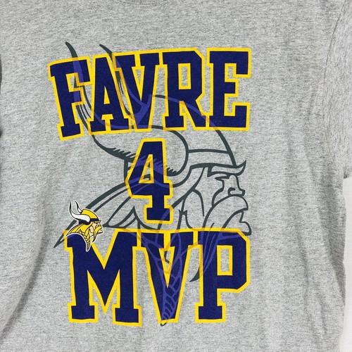 Reebok Tshirt Farve 4 MVP NFL Greenbay Packers Size M Grey Brett Farve - Picture 2 of 12