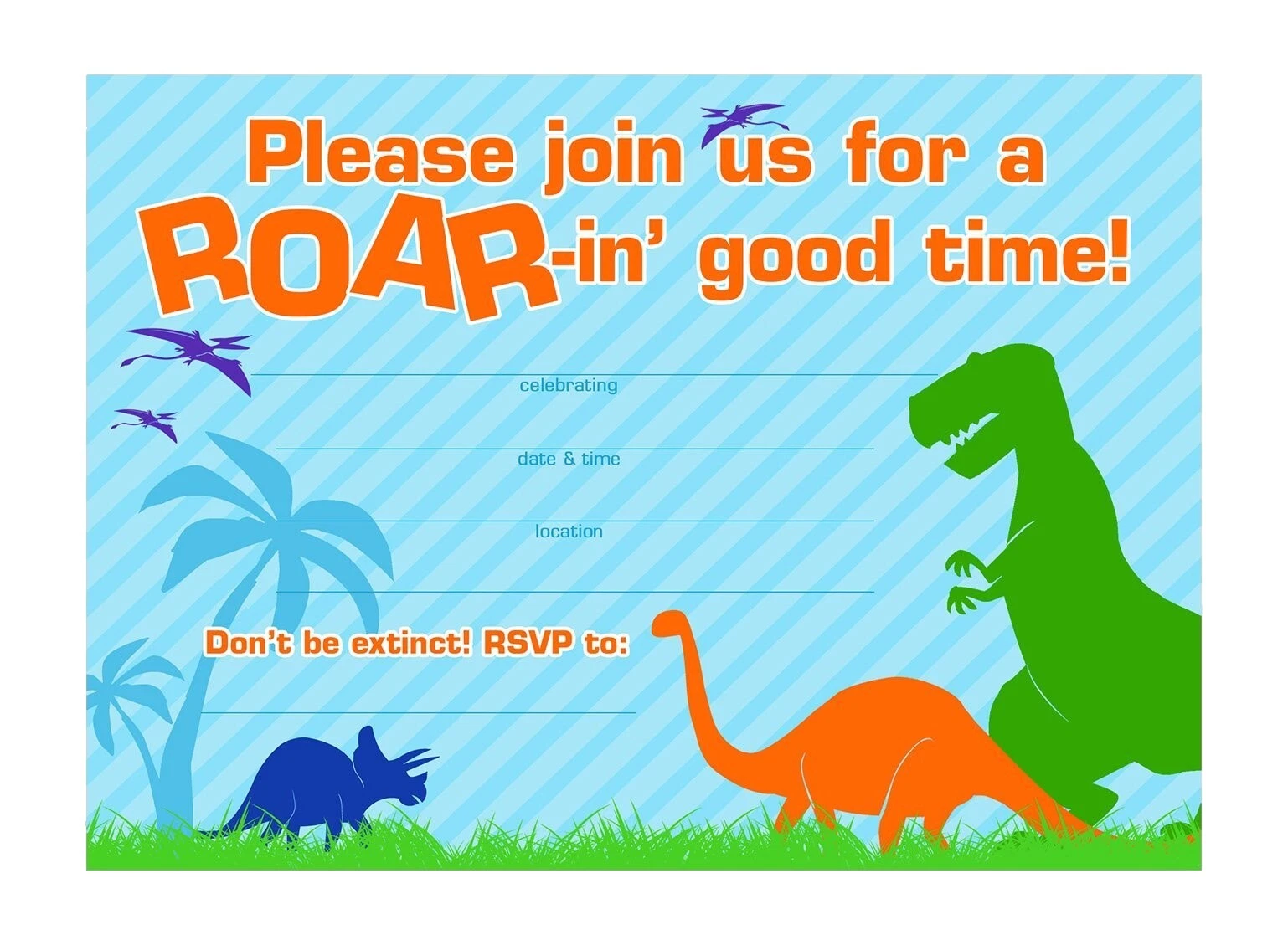 Dinosaurios saludo Invitaciones