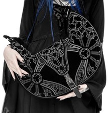 Restyle Gothic Chapel Hobo Bag Victorian Stained Glass Design Adjustable Velvet