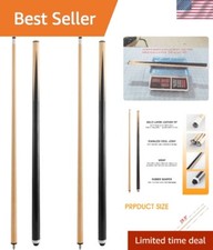 Two-Piece Portable Billiards Cue Stick Set with Rubber Bumper Protection