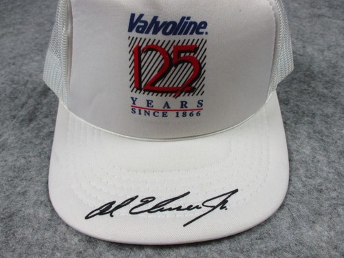 Valvoline Baseball Hat White Snapback Gas Oil 125 Years Al Unser Jr Trucker Cap - Picture 7 of 15