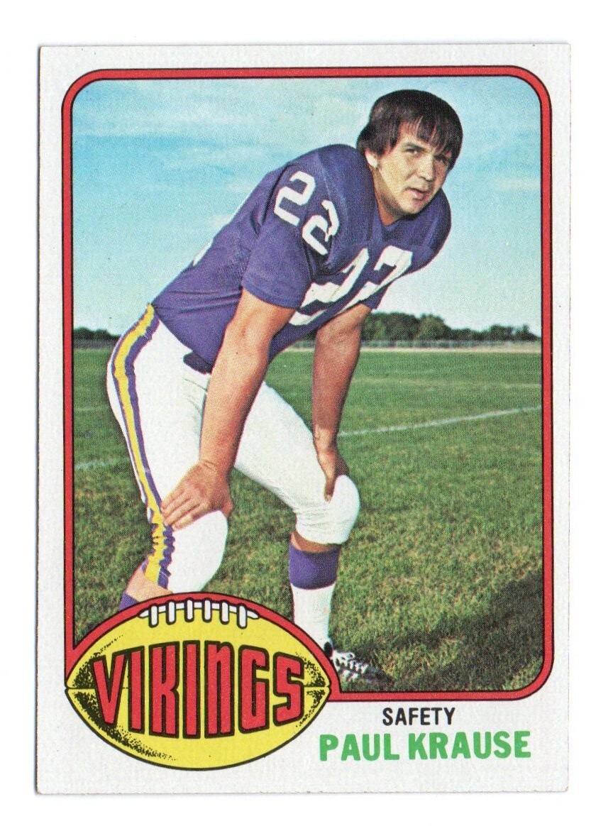 PAUL KRAUSE MINNESOTA VIKINGS #65 1976 TOPPS EX/NM CREASE FREE VINTAGE