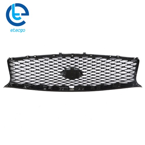 Gloss Front Mesh Bumper Hood Grille Fit For 2014-2017 Infiniti Q50 Sedan Black - Picture 10 of 14