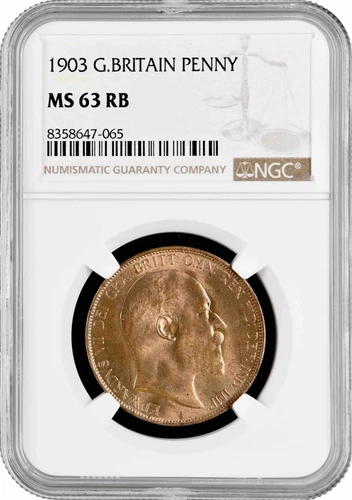 Great Britain 1 penny 1903, NGC MS63 RB, "King Edward VII (1902 - 1910)"