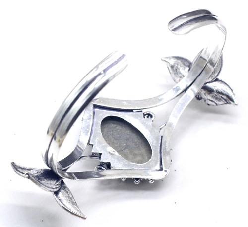 925 Sterling Silver Pyrite Gemstone Handmade Jewelry Cuff Bracelet Size-ADJ - Picture 3 of 7